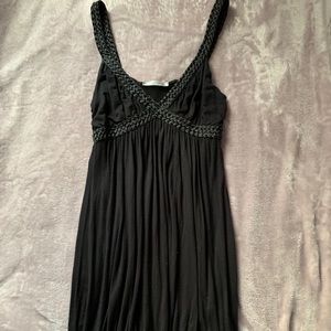 Braided Top Black Mini Dress